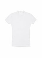 rounded half sleeve knit dress, white - Image 1