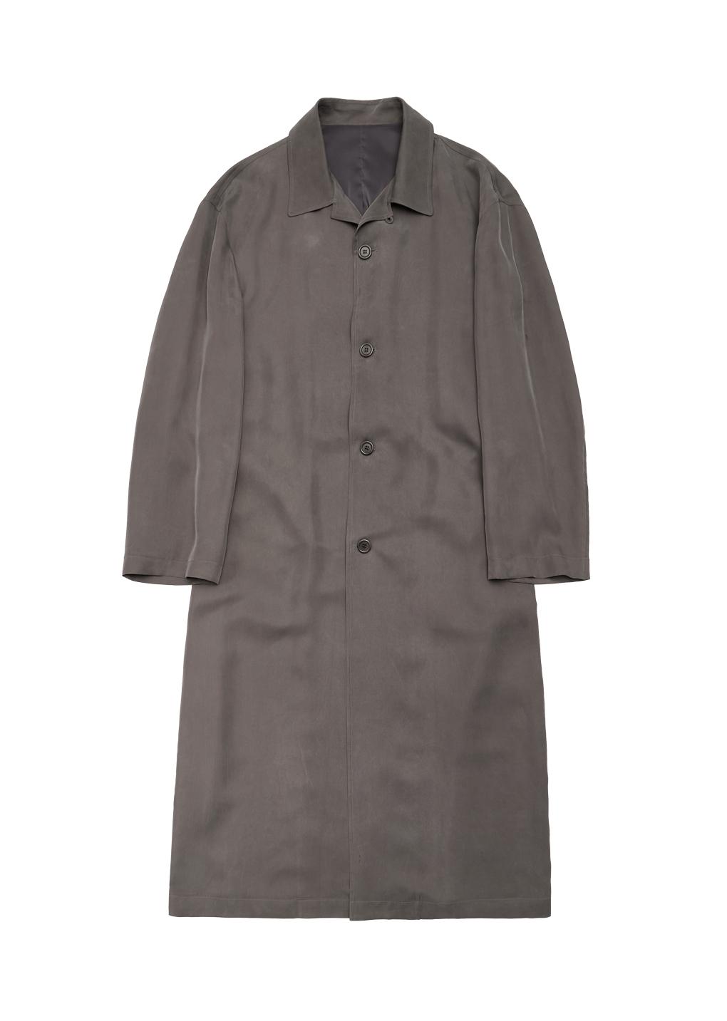 coated cotton long jacket, brown