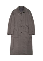 coated cotton long jacket, brown - Image 1