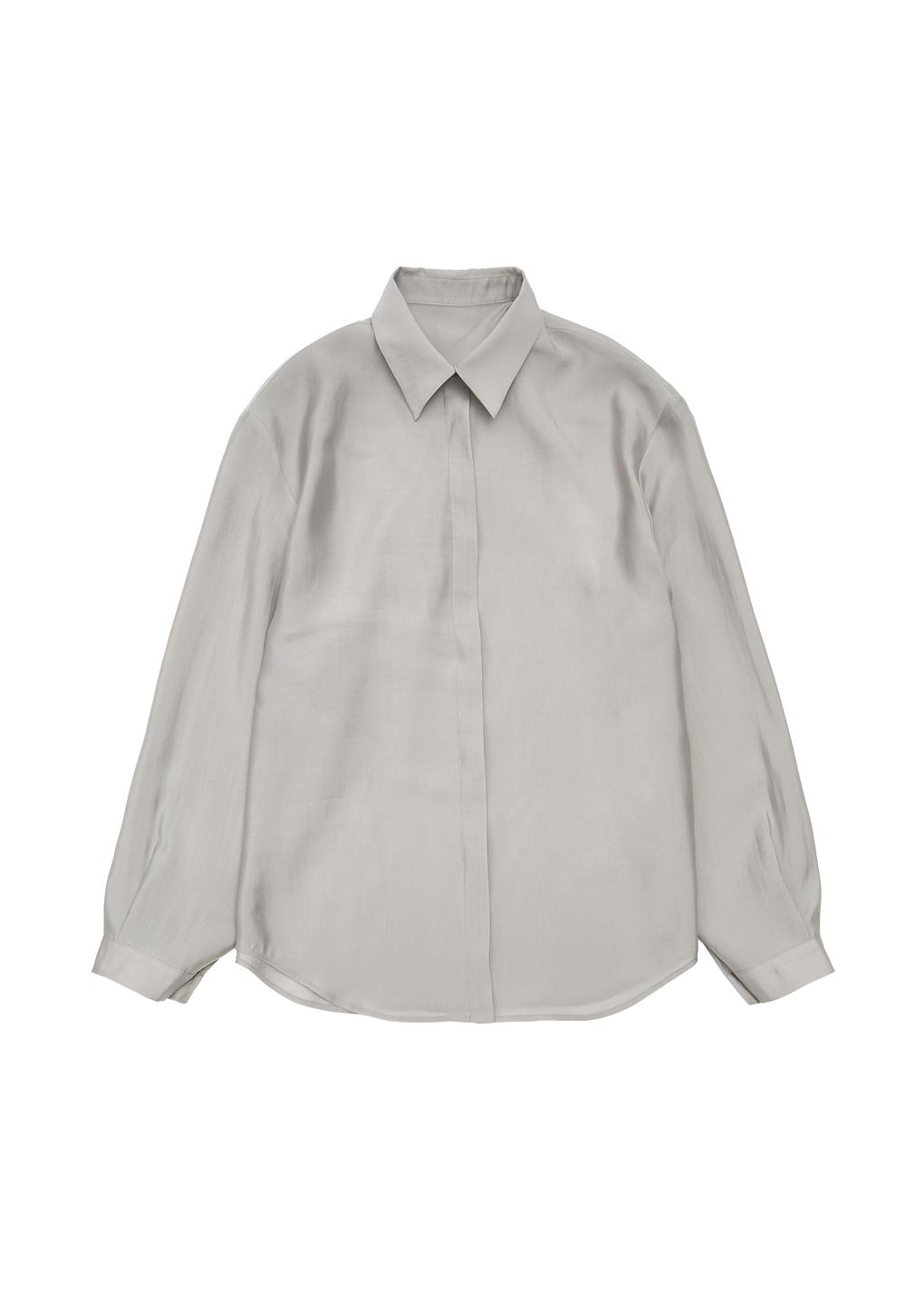 silky oversized shirt, silver