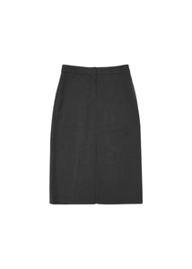 wool midi skirt, charcoal