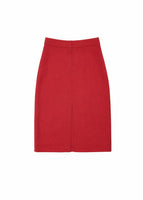 wool midi skirt, red - Image 1