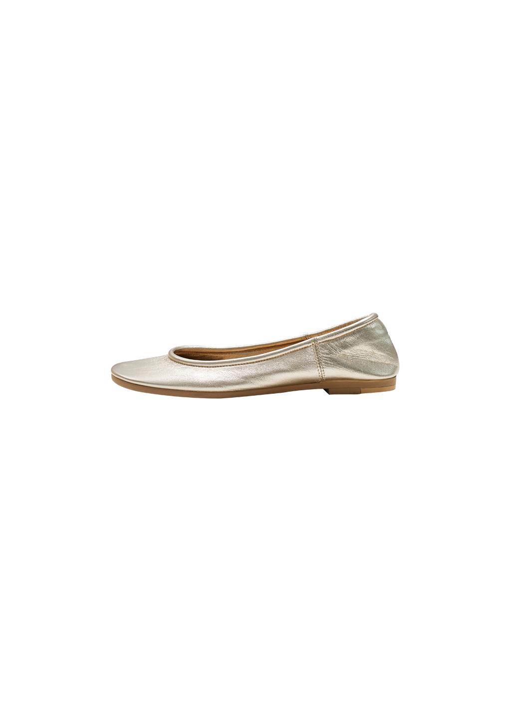 lambskin flats, gold
