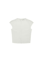 jersey mock neck top, ivory - Image 1