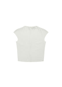 jersey mock neck top, ivory
