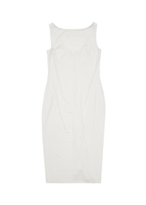 jersey drape dress, ivory