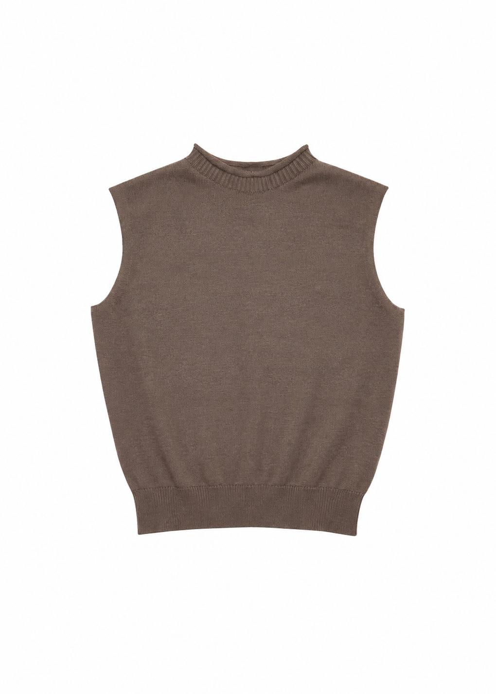 basic cotton vest, brown