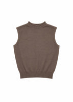 basic cotton vest, brown - Image 1