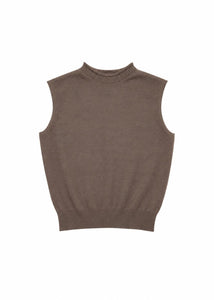 basic cotton vest, brown