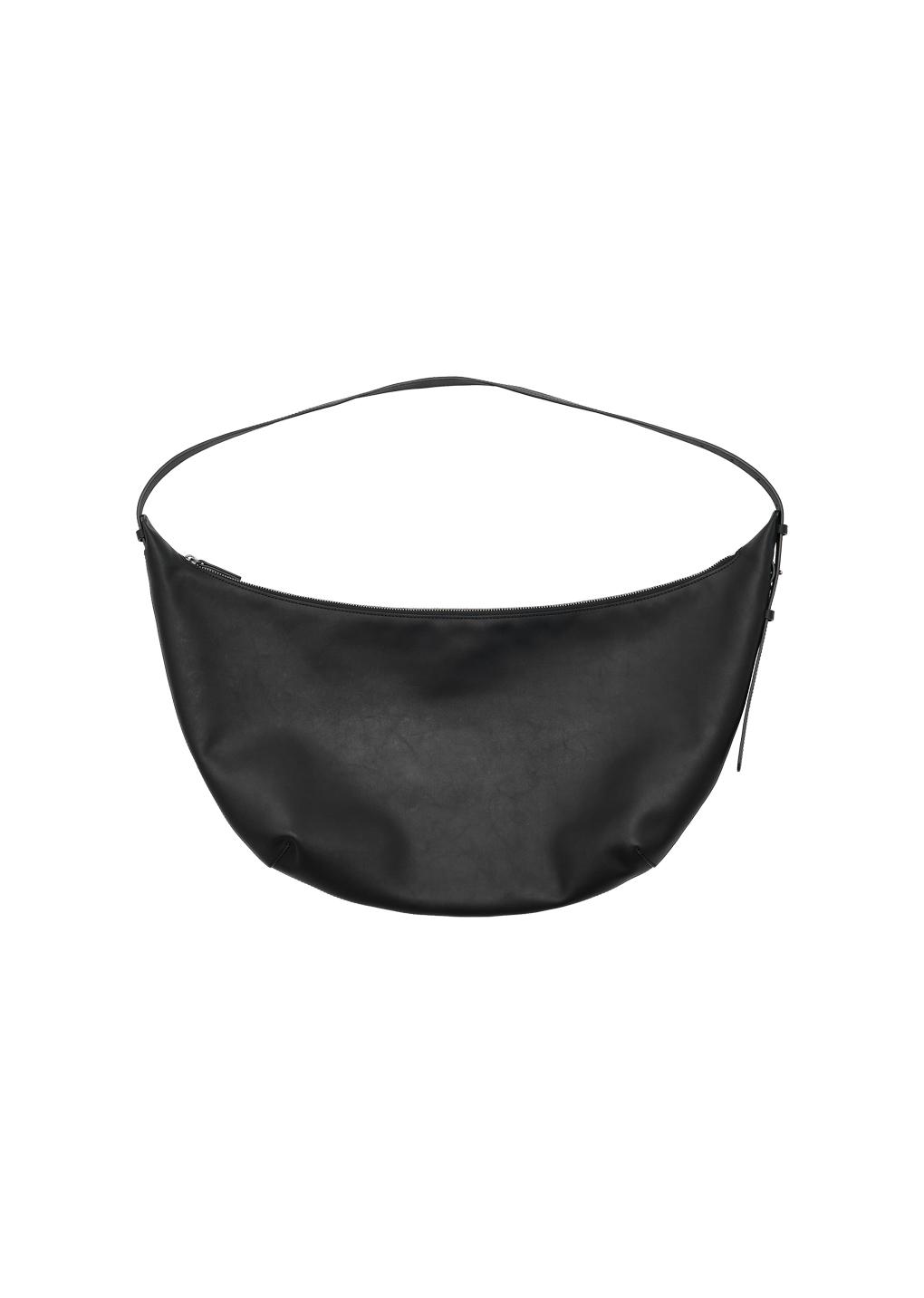 large leather cross body bag, black
