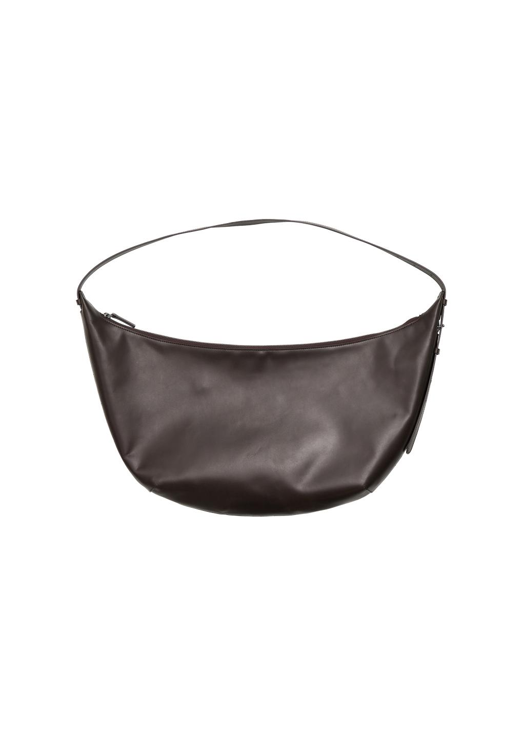large leather cross body bag, dark brown