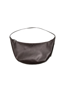 large leather cross body bag, dark brown