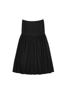 shirring culotte pants, black