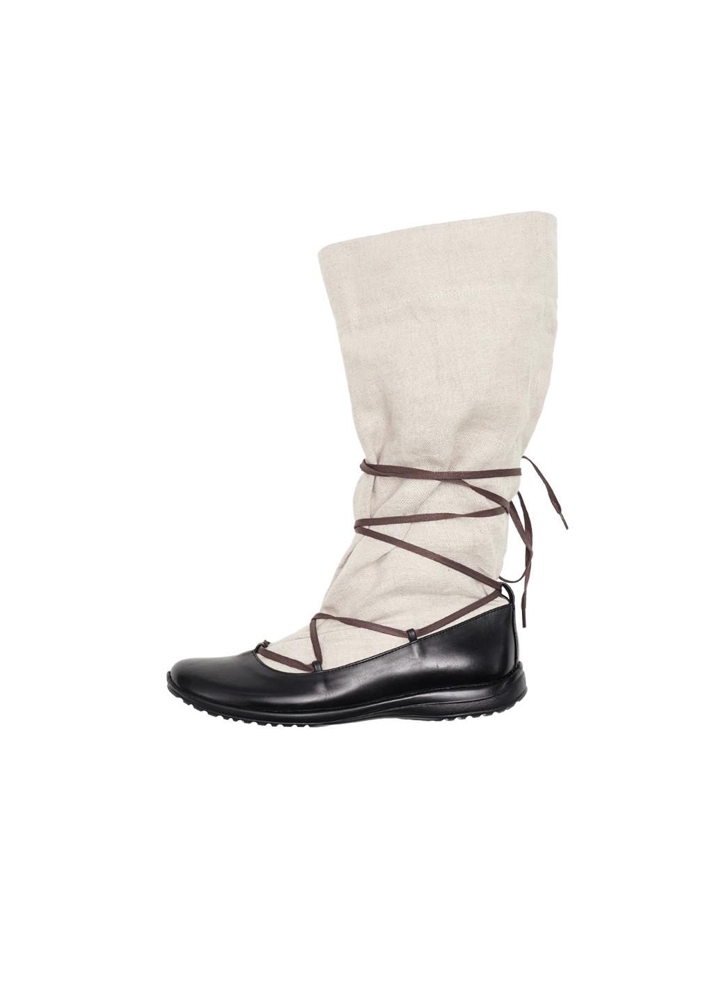 vibram linen boots, beige