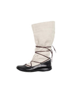 vibram linen boots, beige - Image 1