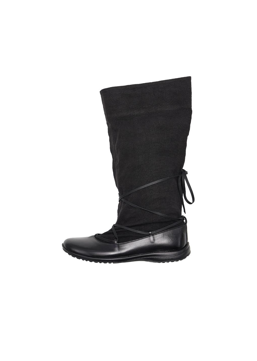 vibram linen boots, black