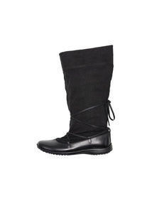 vibram linen boots, black