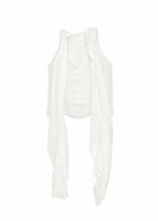 sheer silk sleeveless scarf top, white - Image 1