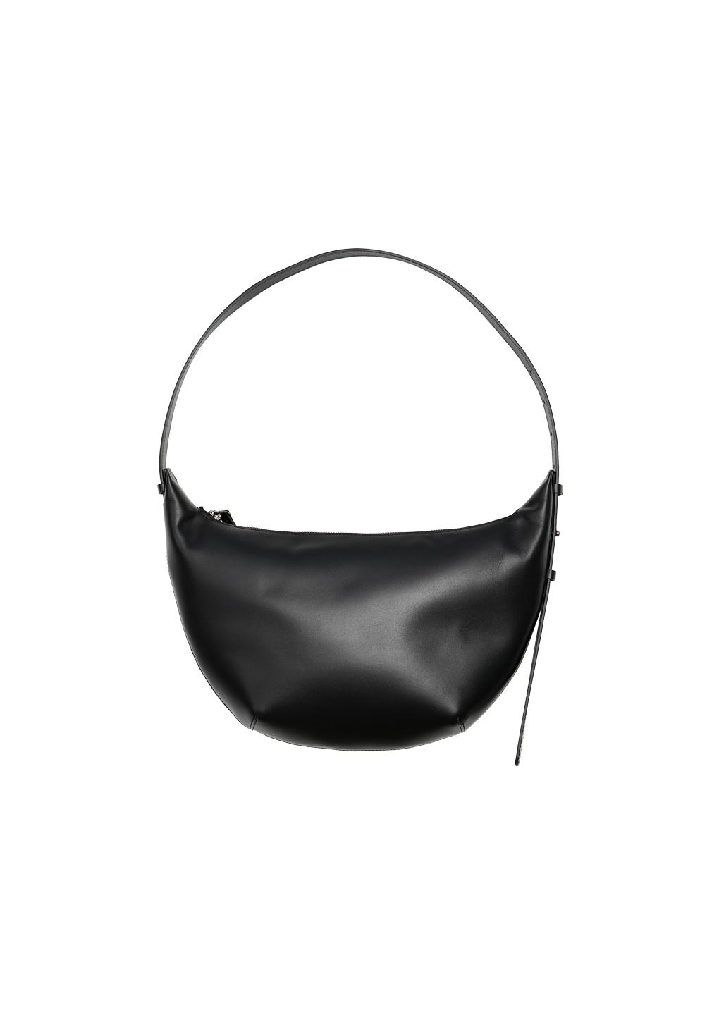 small leather cross body bag, black