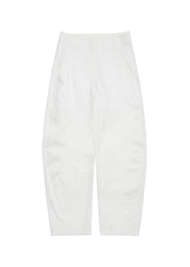 curved pants, white