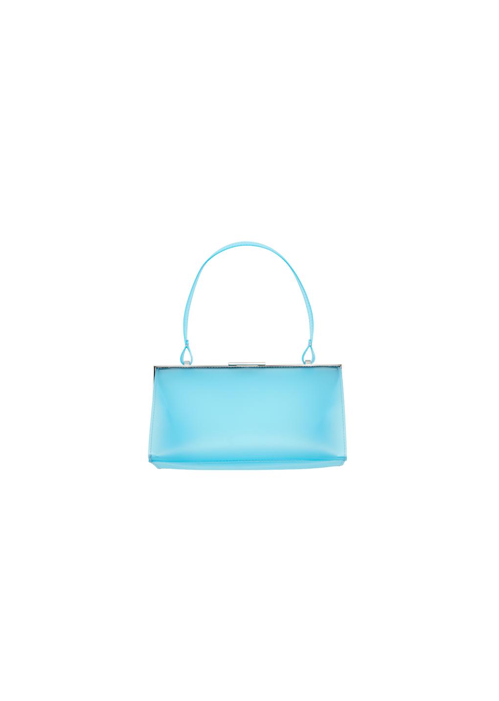 clear low frame bag, blue