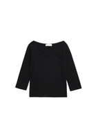 scoop neck knit top, black - Image 1