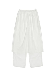 sheer layered pants, white
