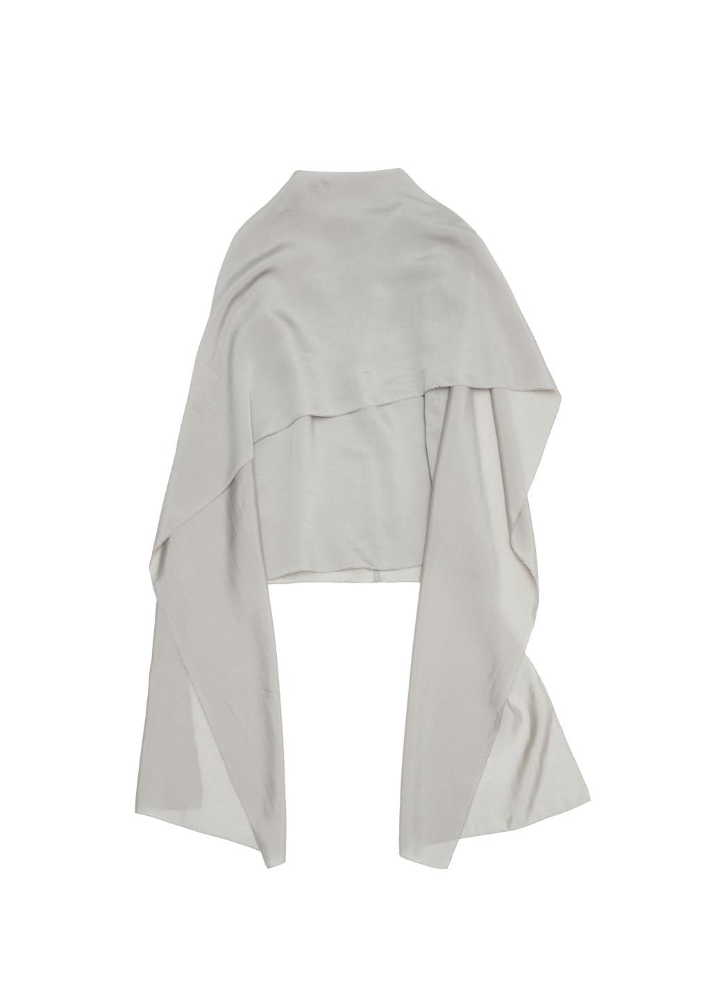 silver sleeveless scarf top, silver