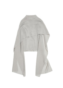 silver sleeveless scarf top, silver