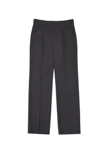 wool straight pants, charcoal
