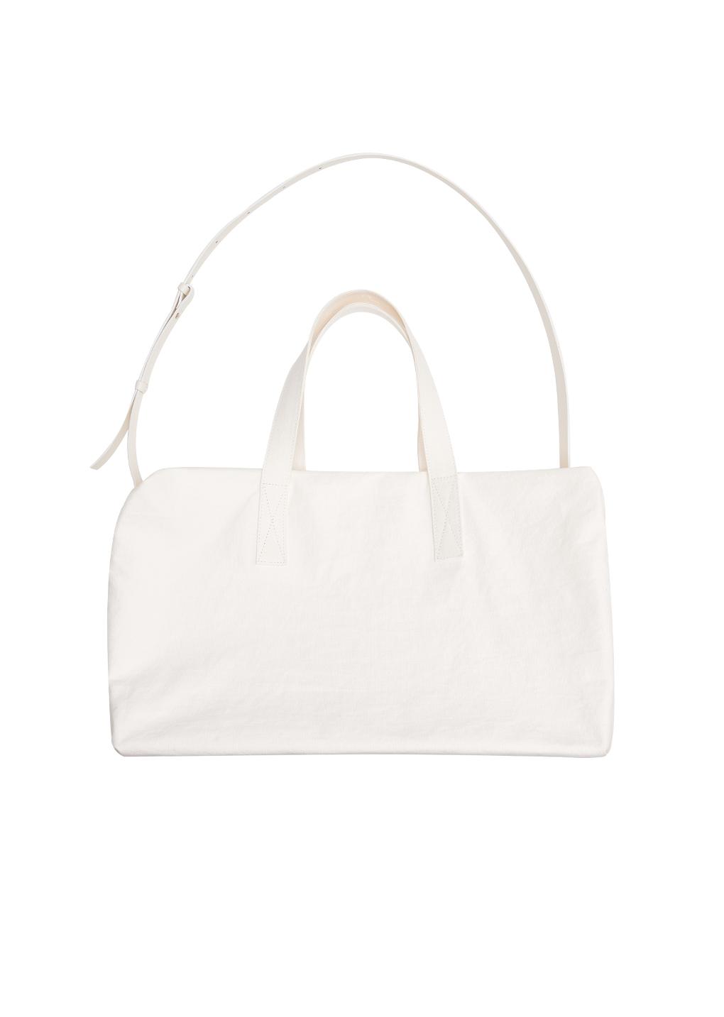canvas duffle bag, white
