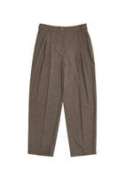two tuck tapered pants, brown - Image 1