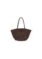 small handmade leather net bucket bag, dark brown - Image 1
