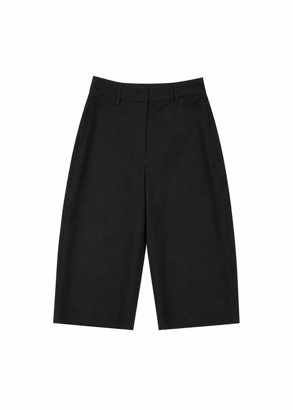 straight shorts, black