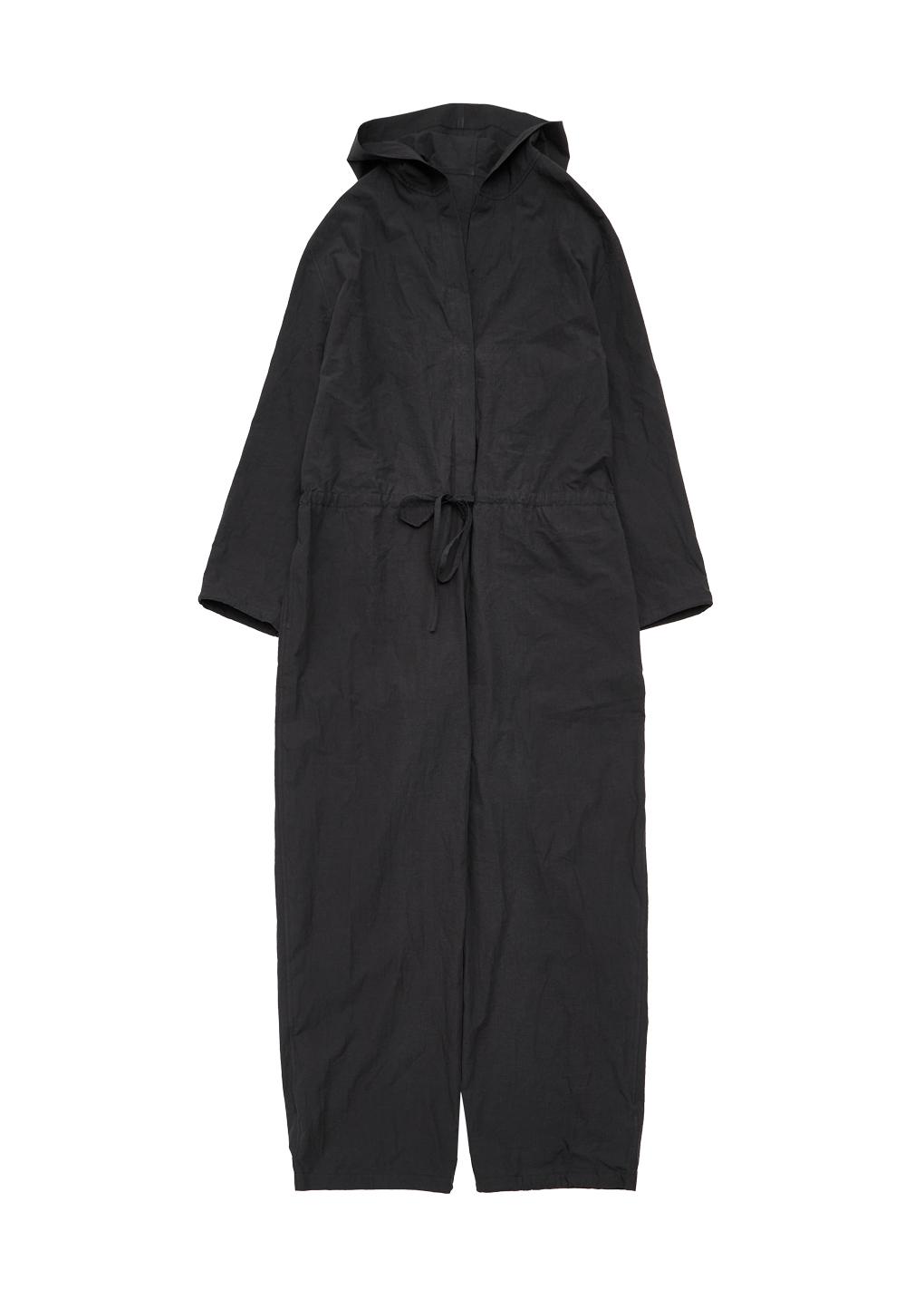 hooded jumpsuit, black