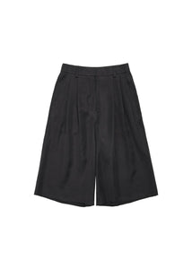 cupro bermuda pants, black