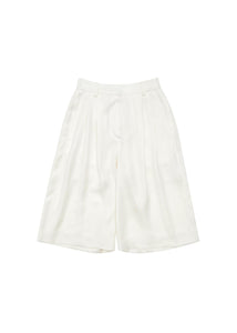 cupro bermuda pants, white