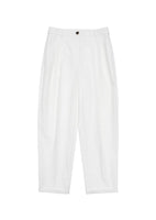 cotton two tuck tapered pants, white - Image 1