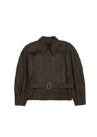 belted wool jacket, brown - Image 1