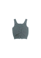 cashmere button up u-neck vest, blue - Image 1