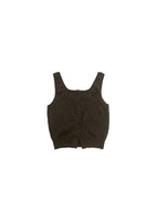 cashmere button up u-neck vest, brown - Image 1