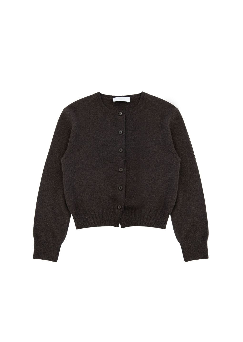 men's cashmere crewneck cardigan, brown