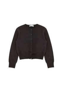 cashmere crewneck cardigan, brown