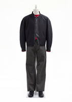 men's cashmere crewneck cardigan, melange grey - Image 3