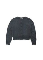 cashmere crewneck cardigan, melange grey - Image 1