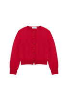 cashmere crewneck cardigan, red - Image 1