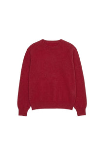 cashmere crewneck knit, red