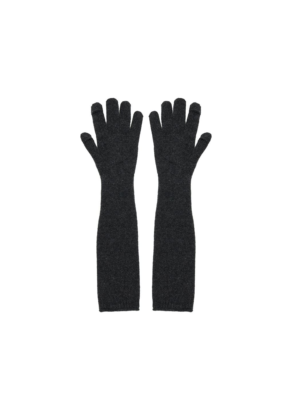 cashmere gloves, charcoal