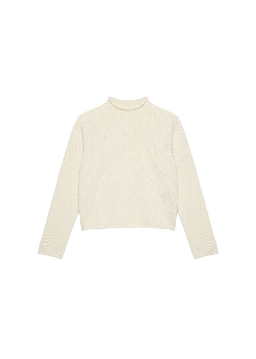 cashmere half neck knit top, ivory