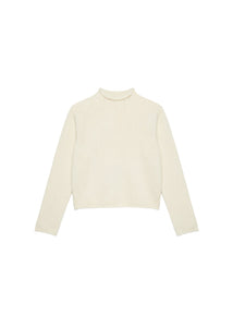 cashmere half neck knit top, ivory